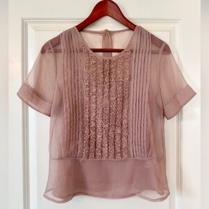 Reiss Mauve Sheer Blouse
